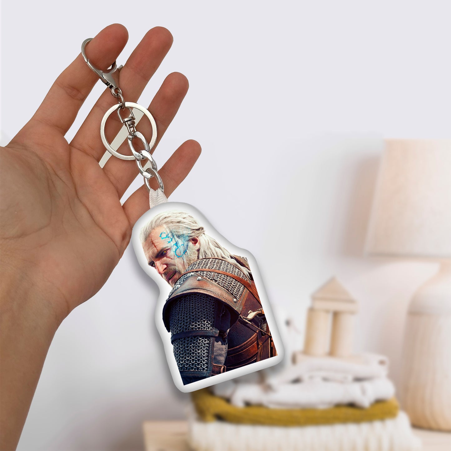 Soft Geralt of Rivia Keychain
