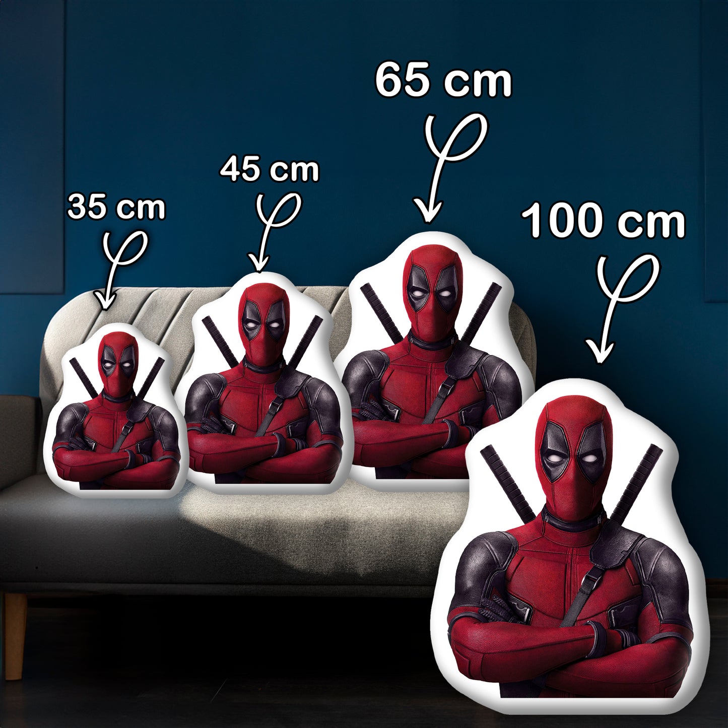 Kissen in Deadpool-Form