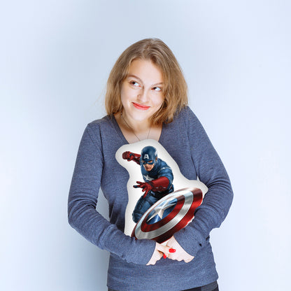 Custom Pillow Featuring Captain America, A Patriotic Gift for Marvel Enthusiasts