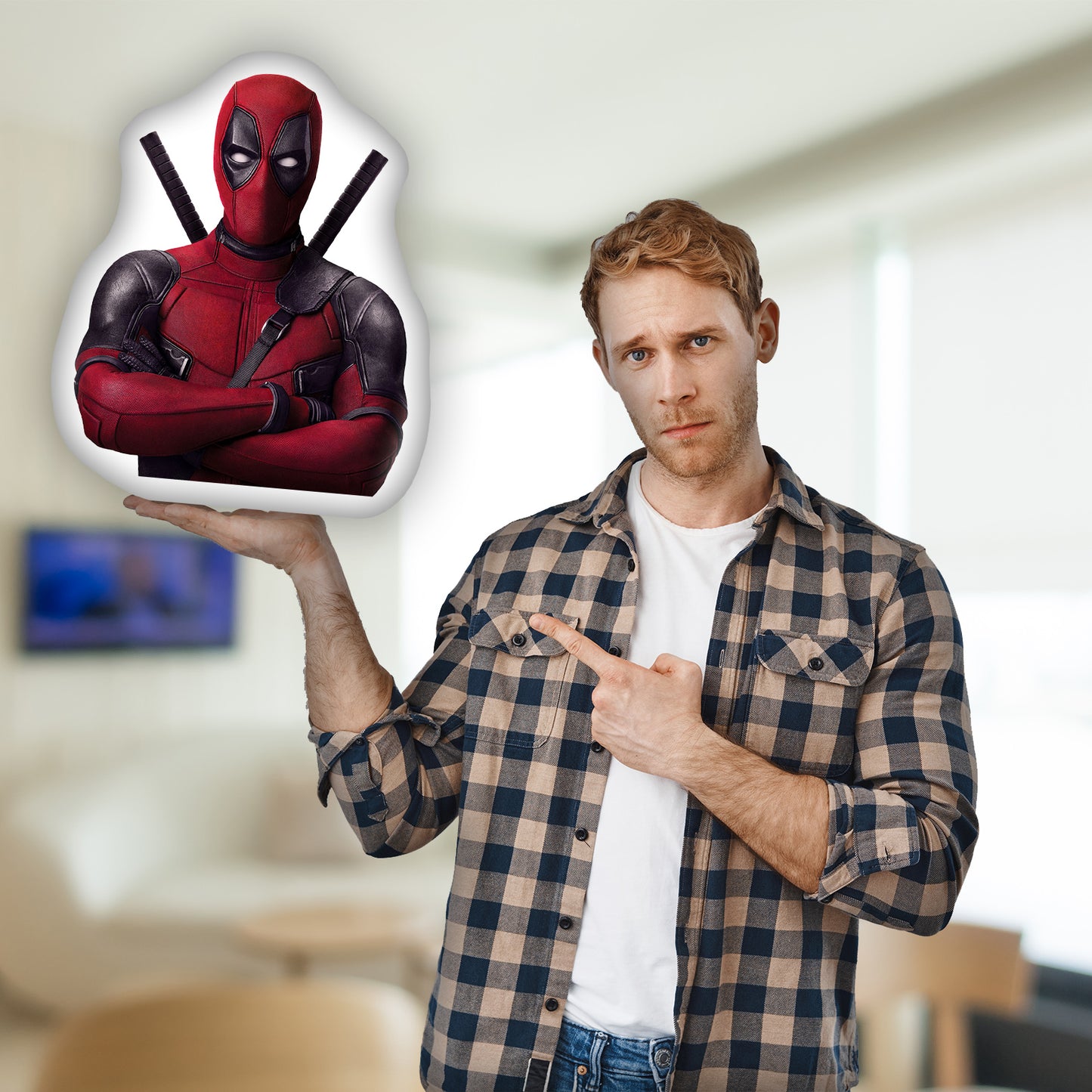 Kissen in Deadpool-Form