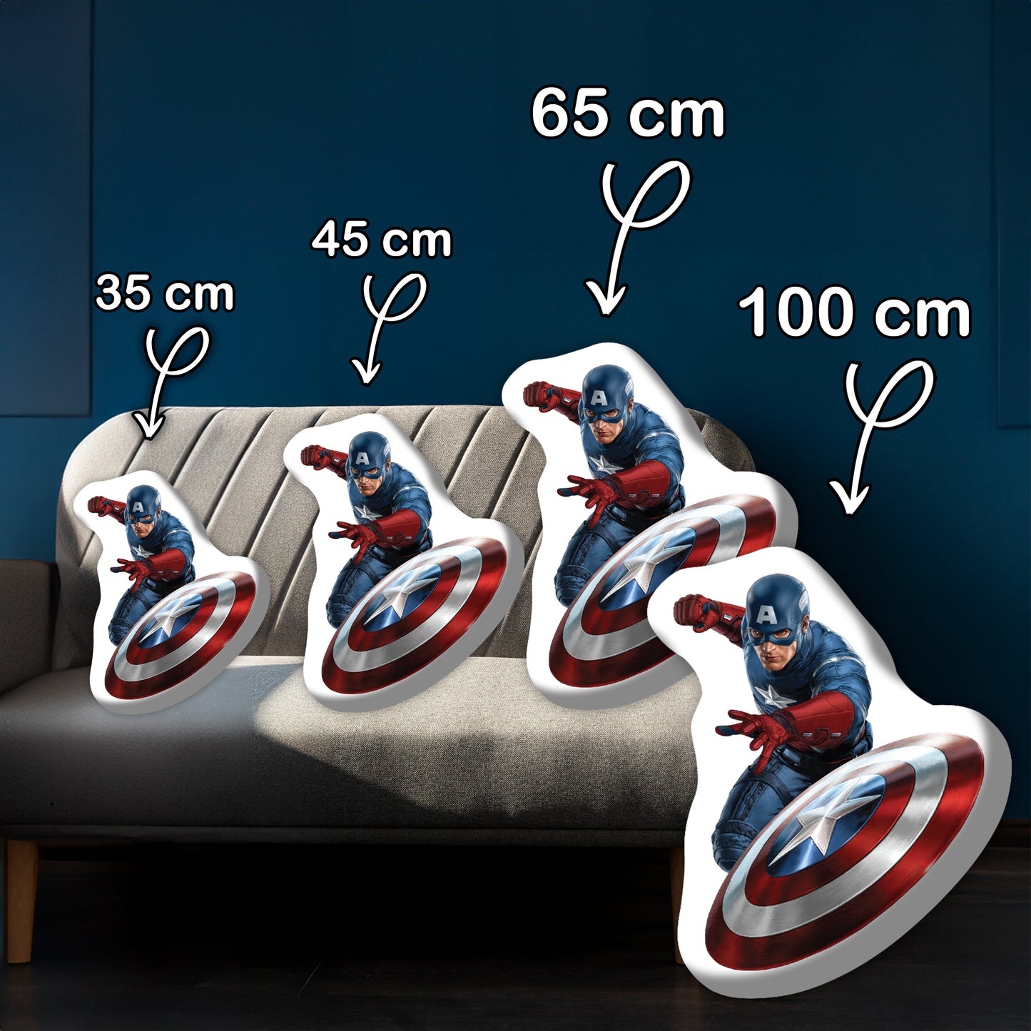 Custom Pillow Featuring Captain America, A Patriotic Gift for Marvel Enthusiasts