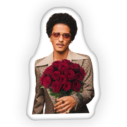 Custom Pillow with Bruno Mars and a Bouquet The Perfect Gift for Valentine's Day