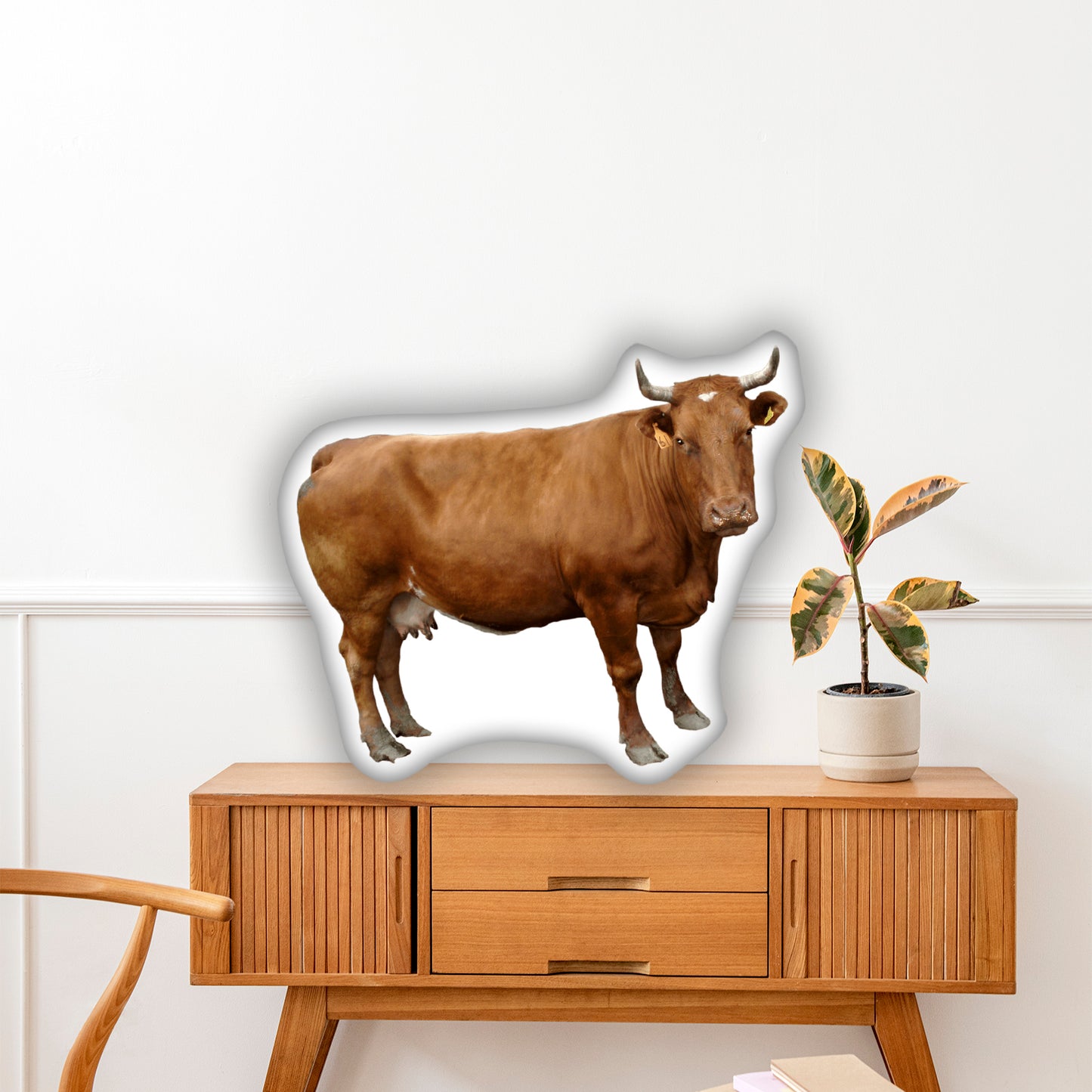 Bull Decorative Pillow, A Bold Gift for Animal and Farm Lovers