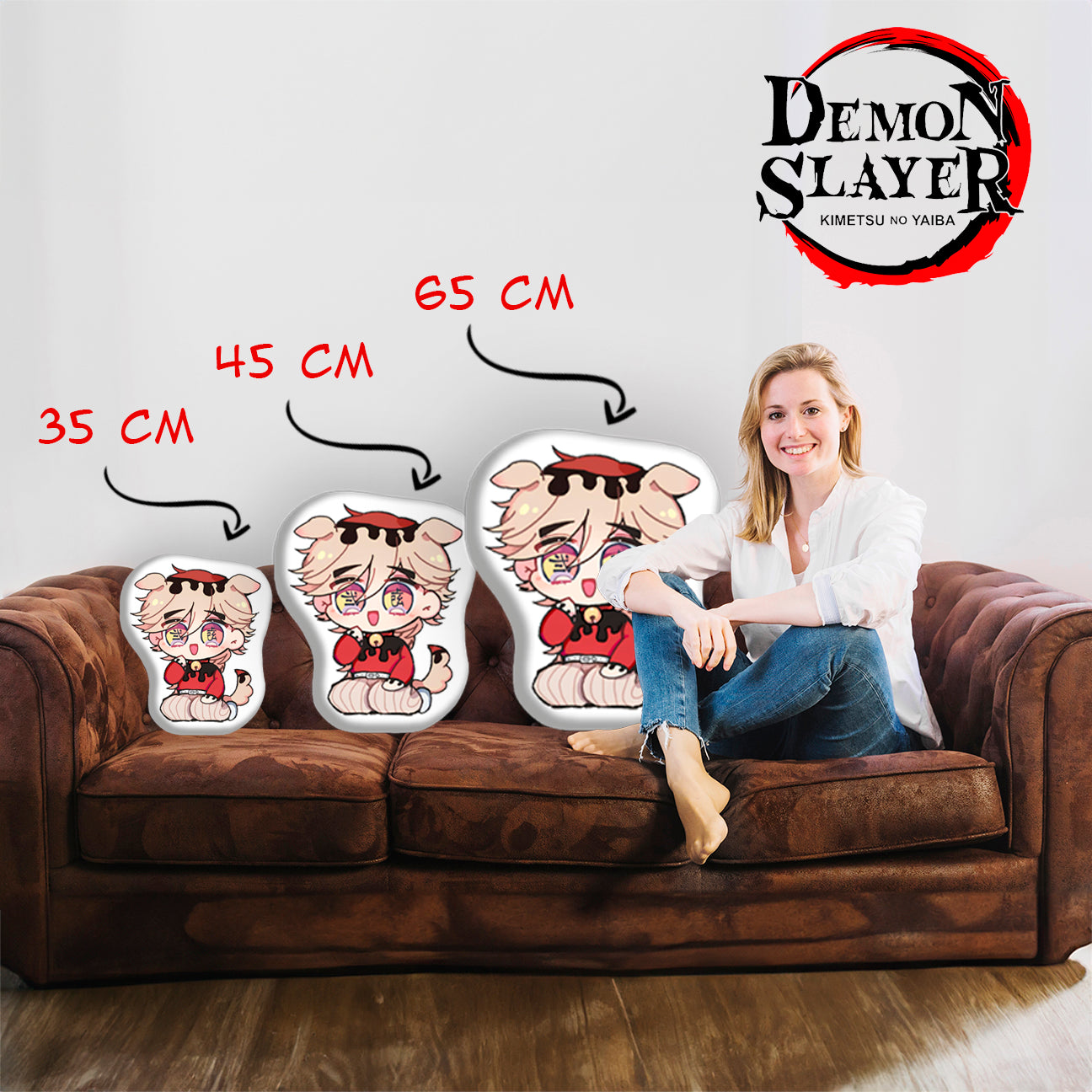 Douma Decorative 3D Pillow,  Embrace the Dark Charm of Demon Slayer