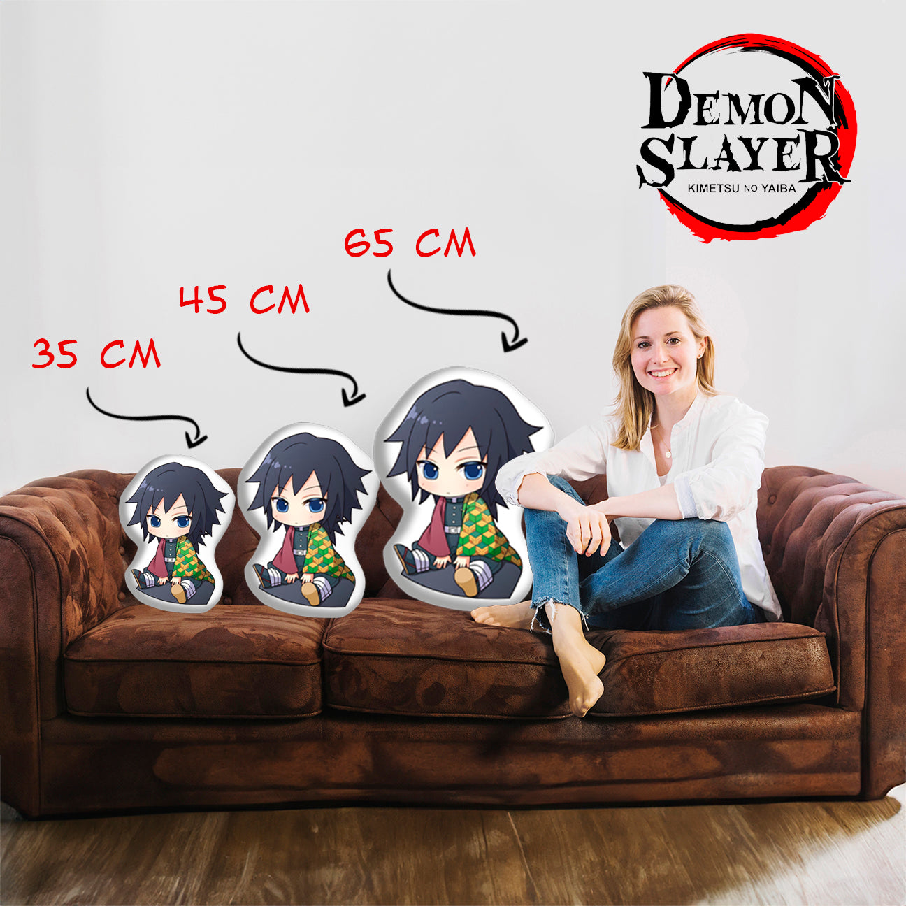 Giyu Tomioka Pillow, The Stoic Water Hashira from Demon Slayer