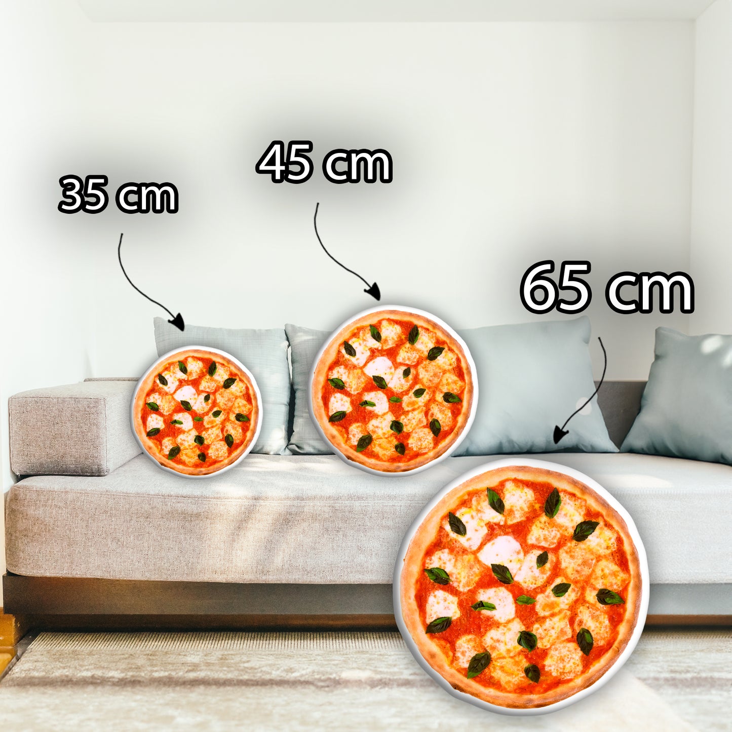 3D Margherita Pizza Pillow, A Slice of Italian Tradition