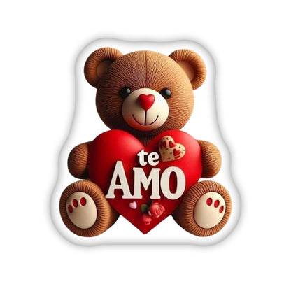 Double Sided Printed Pillow with a Bear and Heart, Te Amo The Perfect Gift for Valentine's Day